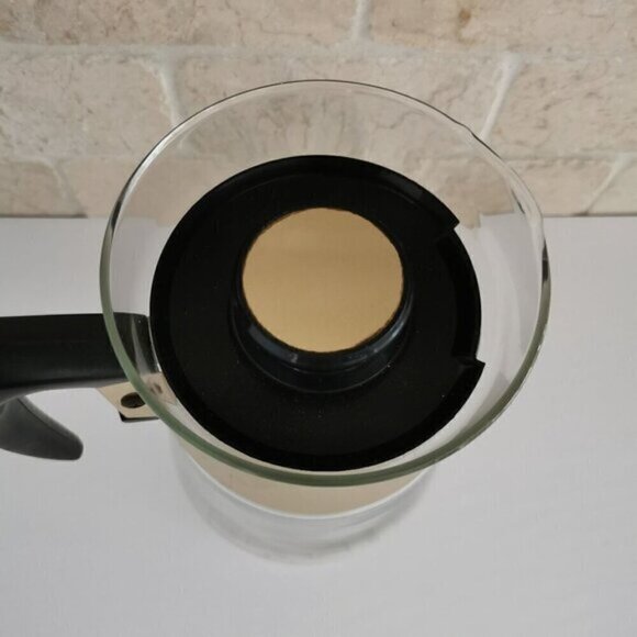 Vintage Corning MCM Coffee Carafe 6-Cup, Black Gold Scroll Pattern Kitchen Decor - Picture 7 of 10